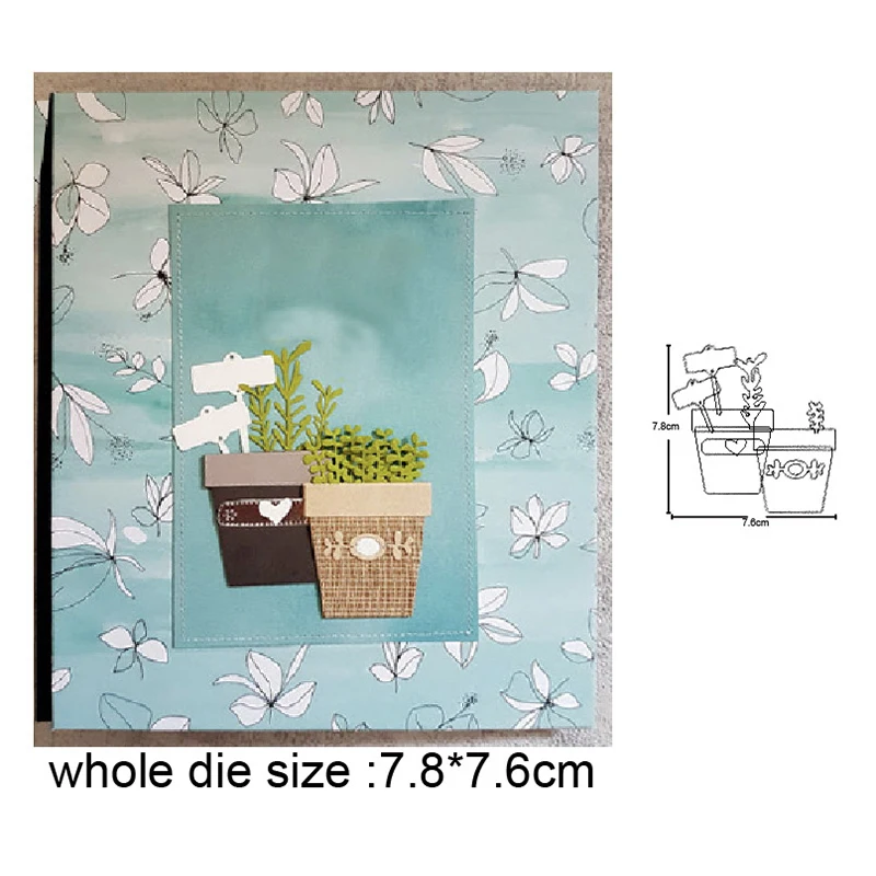 

Cutting Dies Potted plants flower Metal Cutting Dies Stencils Dies for DIY Scrapbooking Album Paper Cards Making Embossing Dies
