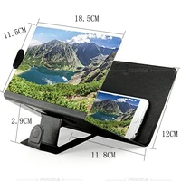 mobile phone screen magnifier 3d hd leather mobile phone magnifying glass desktop stand for playing games and watching movies