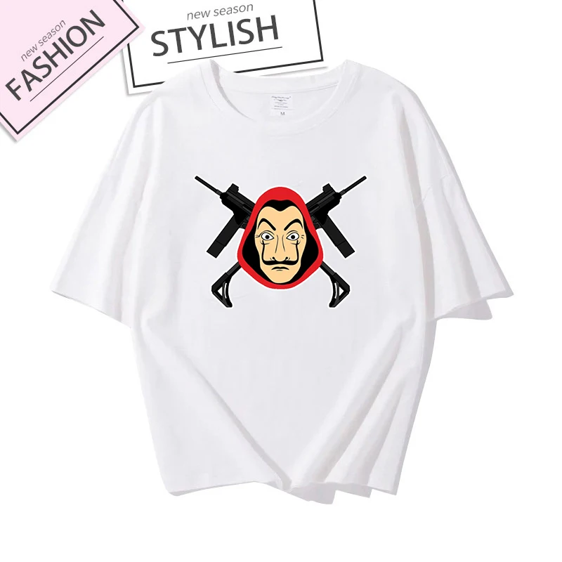 

Money Heist The House of Paper Print Tshirts La Casa De Papel Harajuku T-shirt Summer Bella Ciao T Shirt Cool Top Tees Unisex