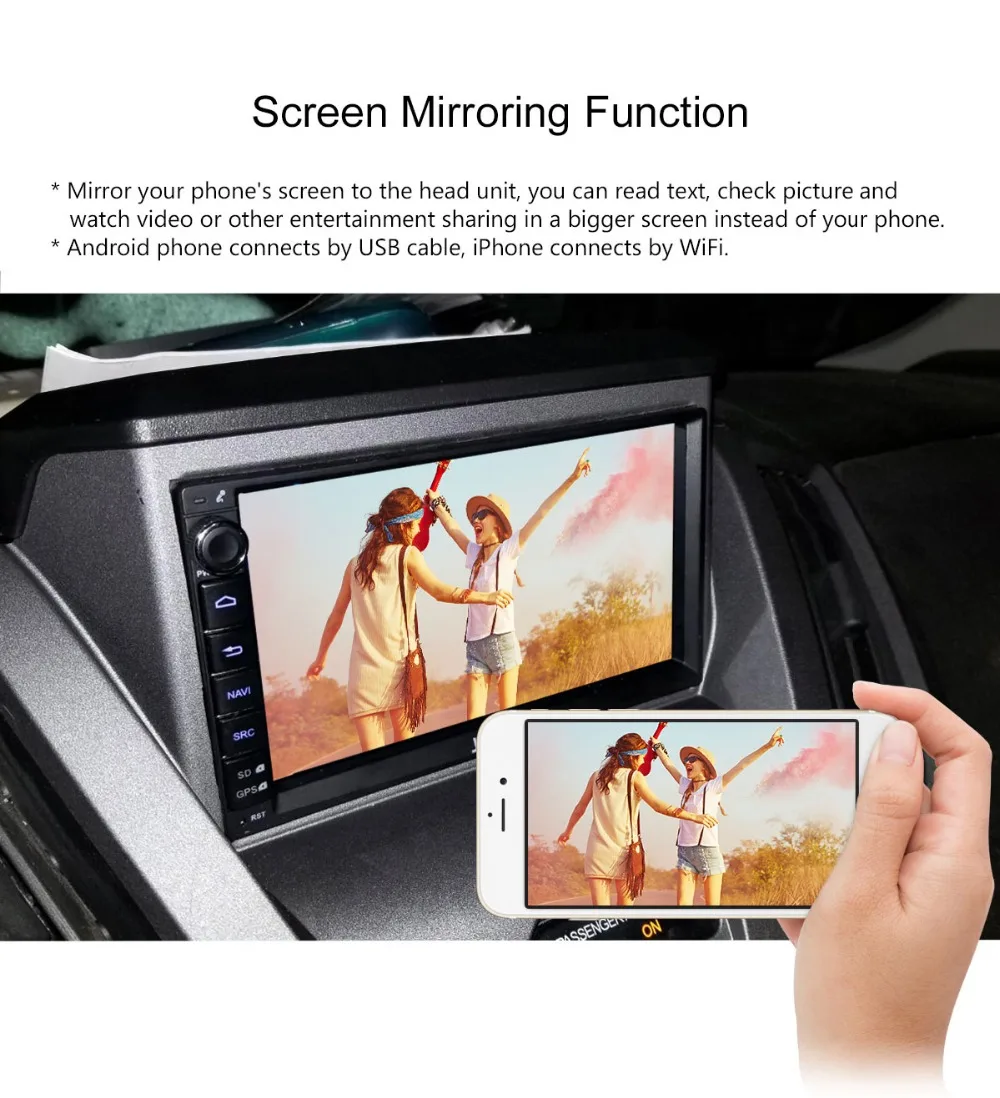 JOYING 2GB Android 9.0 Universal Car radio Stereo GPS Navigation 2 Din 7''Head Unit autoradio Player SWC HD Mirror link with DSP