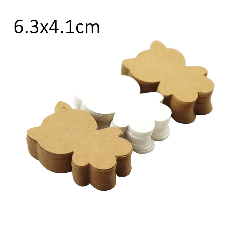 100 шт. 6 3*4 1 см крафт-бумага милая этикетка в форме животного карточка сделай сам