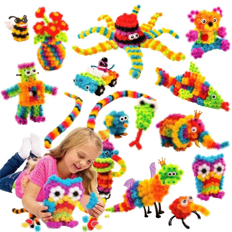 

DIY Creative Construction Toys Magic Puffer Ball Thorn Balls Assembling Toys Model Building Blocks Toys for Children Gifts