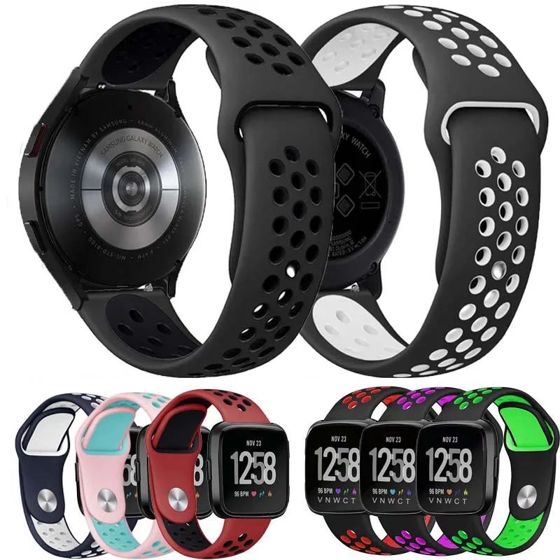 

Ремешок силиконовый для Samsung Galaxy Watch 4 classic, браслет для Gear S3 46/42 мм Huawei Watch GT2 Correa Active 2 40 мм 44 мм