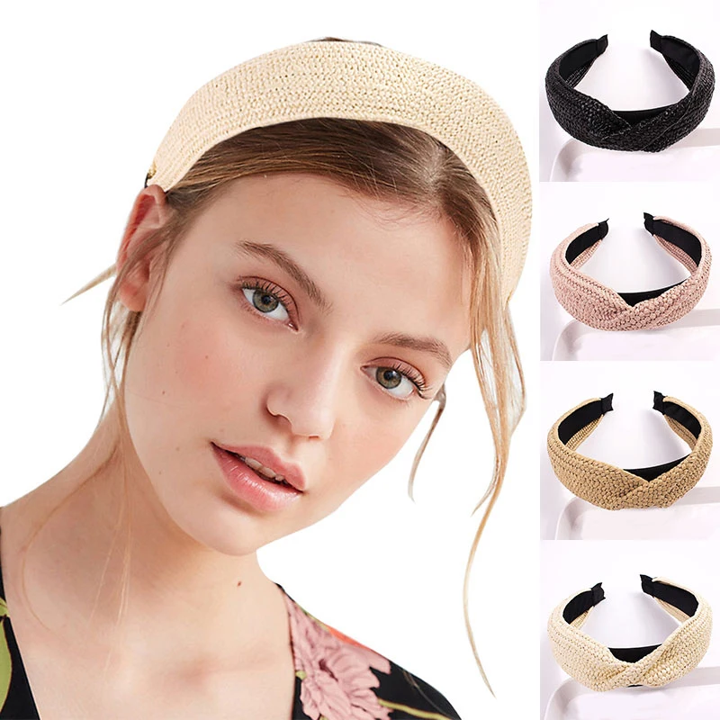 

Twisted Headband Women Simple Weaving Hair Band Girls Vintage Braided Hairband Solid Color Hair Accessories Lady Wide Hair Hoop