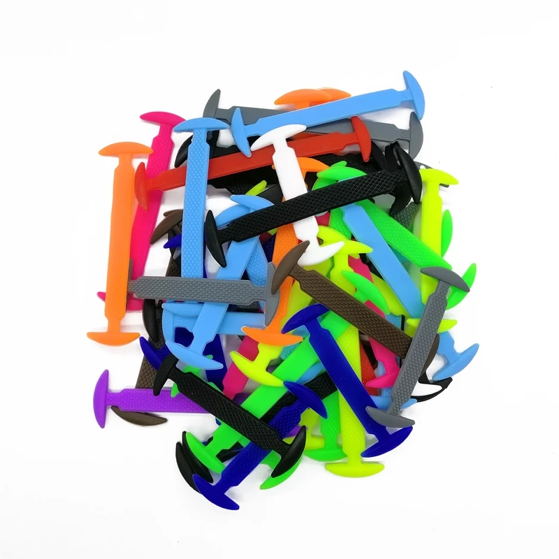 

16pcs/lot Shoes Accessories Novelty No Tie Shoelaces Unisex Elastic Silicone Shoelaces Rubber Shoelace