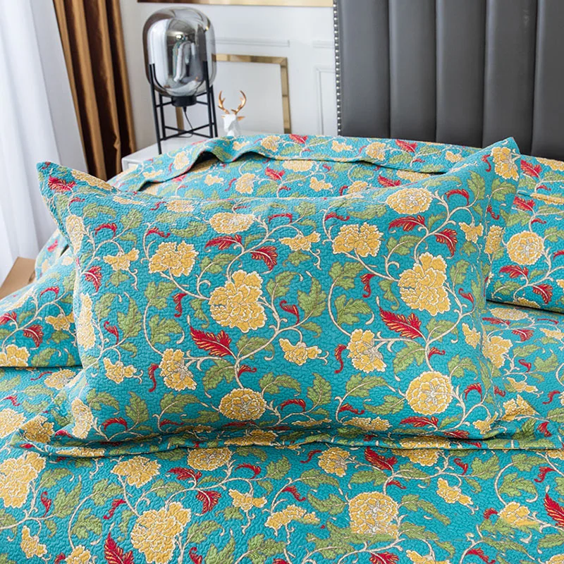 Online CHAUSUB Blu Copriletto Di Cotone Per Letto Trapunta Set 3pc Trapuntato Trapunte E Piumoni Letto Federa King Queen Size Copriletto Coperta Sul Letto