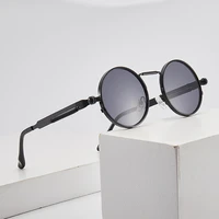 2022 new vintage men sunglasses women retro punk style round metal frame colorful lens sun glasses fashion eyewear gafas sol
