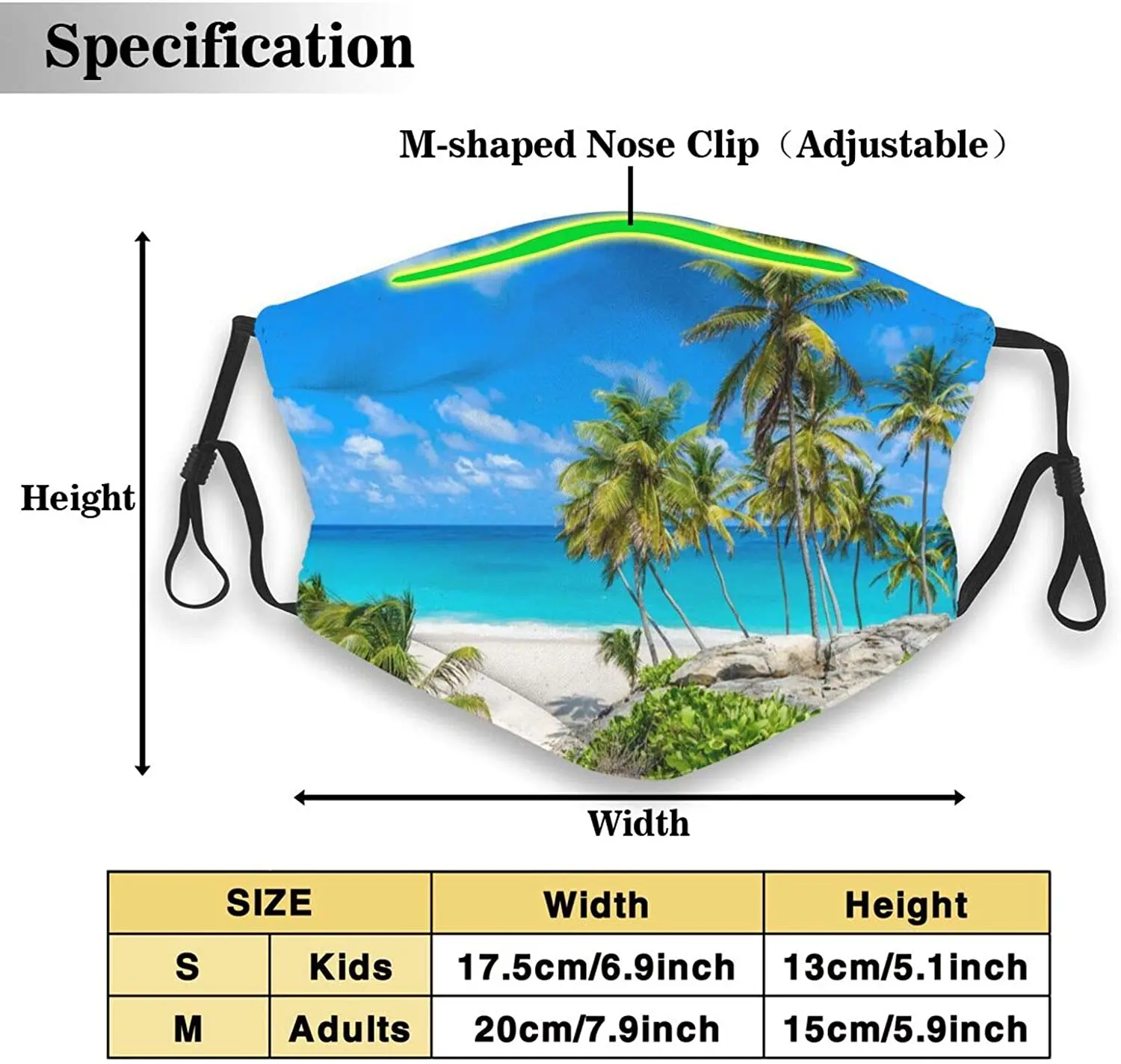 Маска пляжная мужская с американским флагом дышащая моющаяся маска для лица