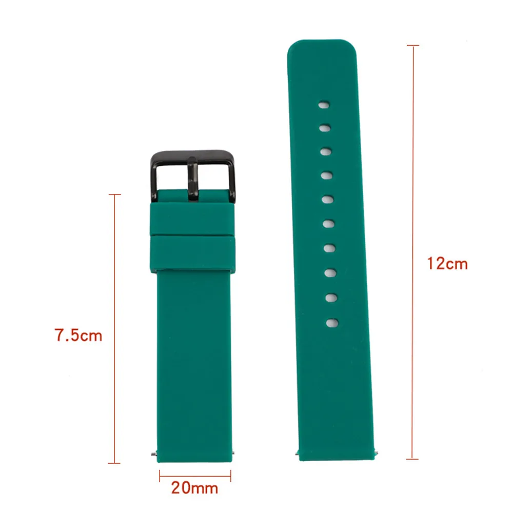 

14mm 16mm 18mm 20mm 22mm 24mm Silicone Band Strap Quick Release Watchband Bracelet for Samsung Active 2 Huami Huawei Smart Watch