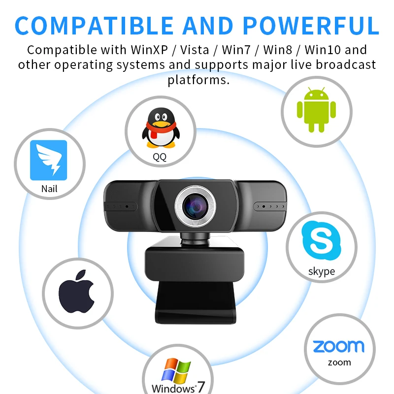 

Webcam 1080P USB Computer Webcam Conference Video Online for Laptops, Desktop Web Cam Online Education Webcam with Microphone