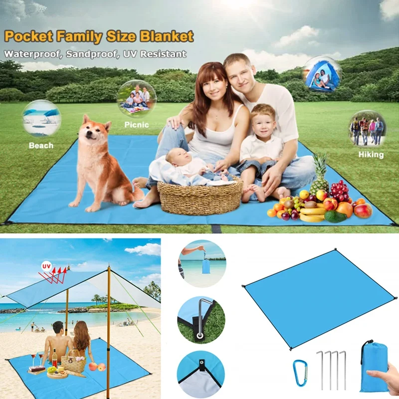 Пляжное одеяло без песка водонепроницаемый коврик для пикника кемпинга