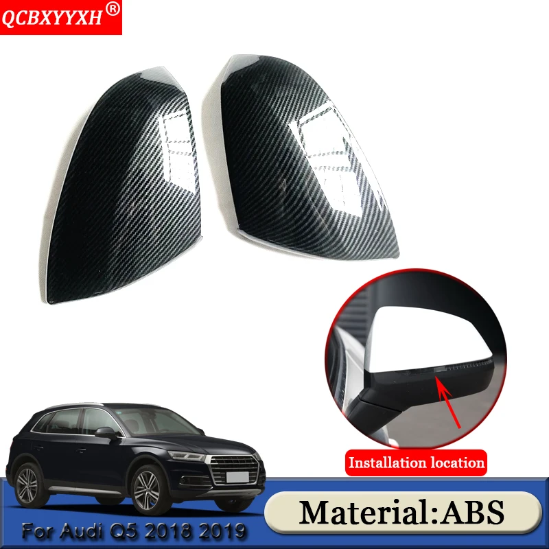 

QCBXYYXH ABS Car Styling For Audi Q5 2018 2019 Auto Rear-view Mirror Cover Decorative Frame Sequins Cover Car Decoration Sequins