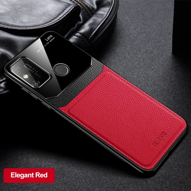 

Huawei Honor 9A case silicone bumper leather plexiglass Cover for Huawei Honor9A case HonorPlay9A Phone Bags