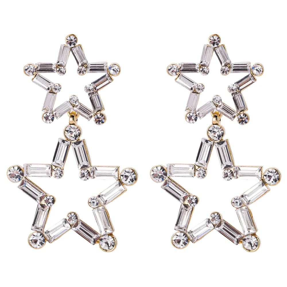 Модные серьги с большой звездой для женщин золотой цвет серебряный серьги-капли