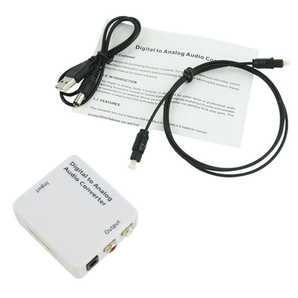 Портативный оптический коаксиальный сигнал в аналоговый преобразователь Toslink