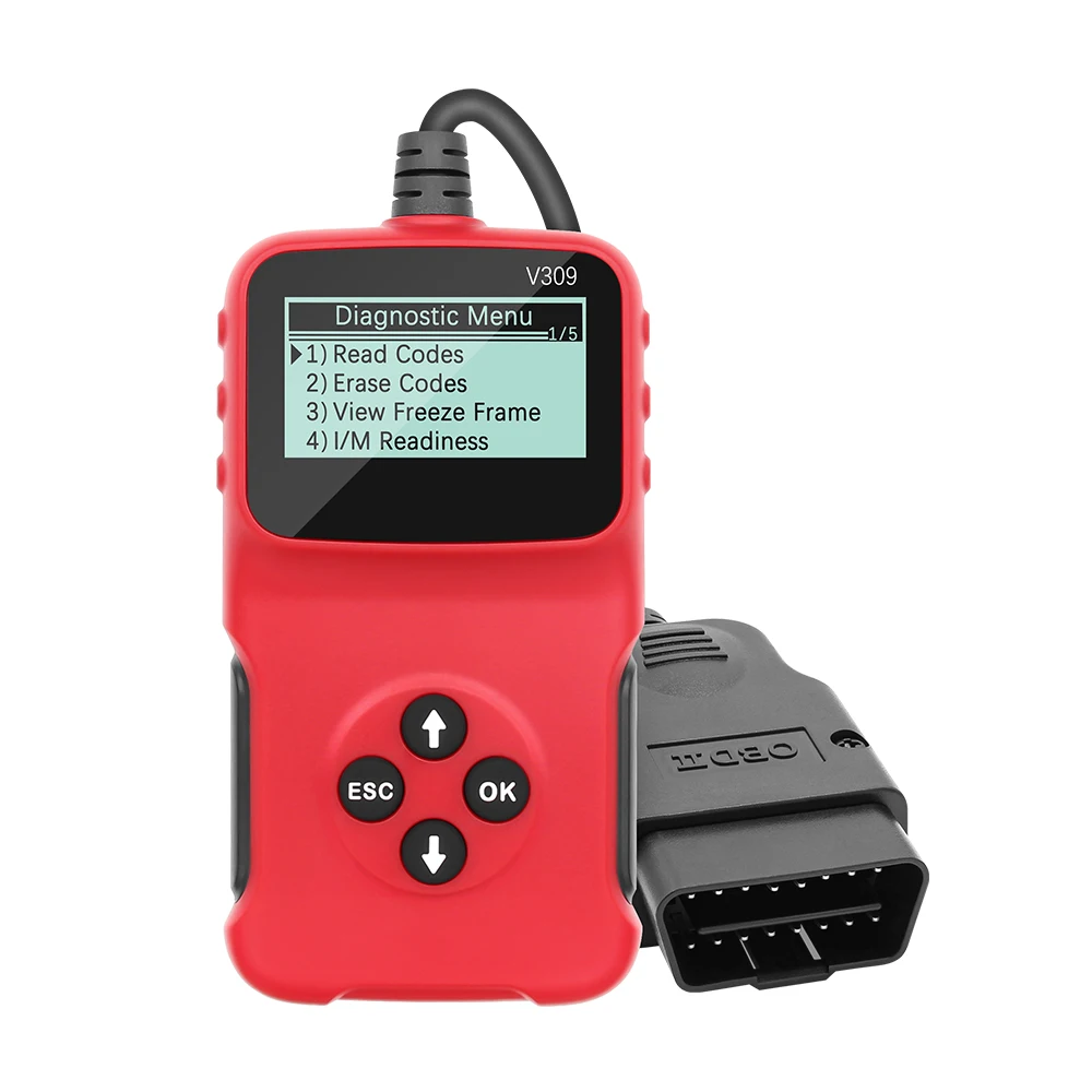 OBDII/EOBD считыватель кодов V309 OBD Считывание/очистка кода неисправности I/M DTC OBD2 USB 2