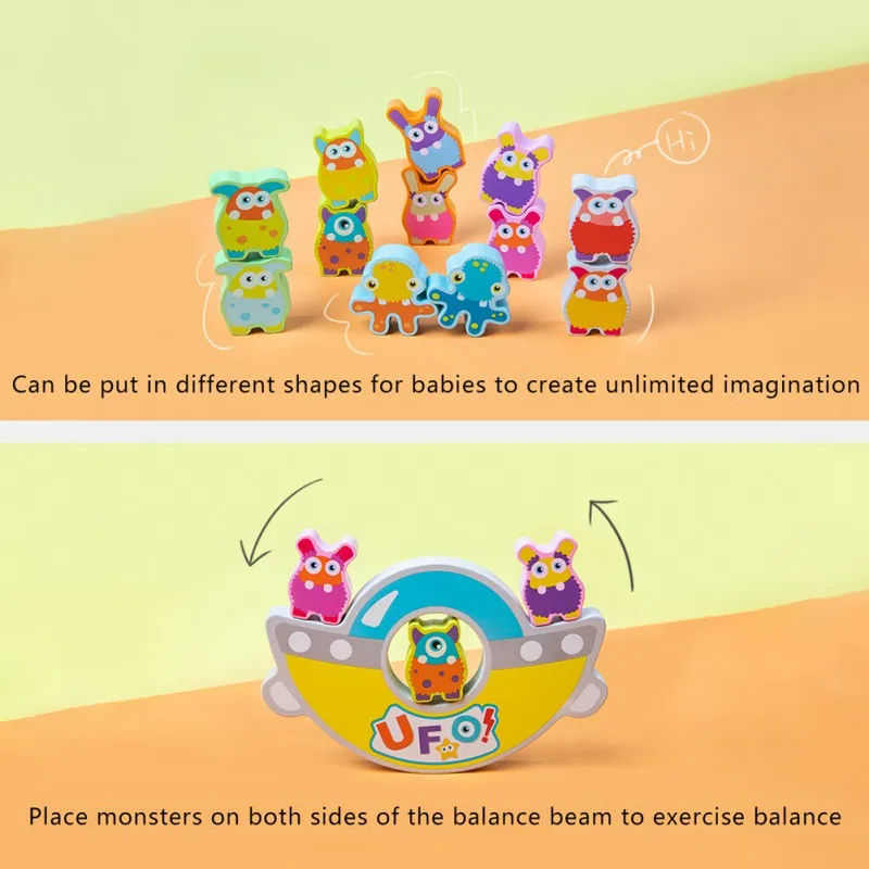 

Animal Stacking Toy Wooden Stacking Blocks Balance Game for Kids Fine Motor Skill Toys for Pre-Schoolers Best Christmas and Birt