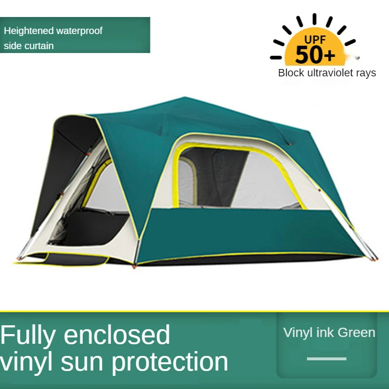 

Large Space 5-8 People Automatic Quick Opening Thickened Double Layer Camping Travel Tent 210T PU Vinyl Sun Protection 관광 텐트