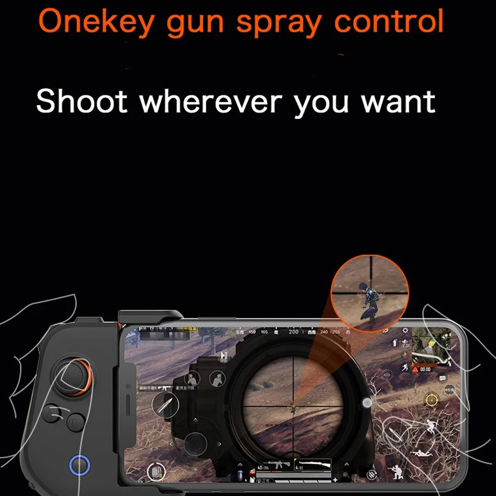 

Mobile Bluetooth Gamepad Joystick For PUBG Universal One-Hand Shooter Controller Handle Smartphone Trigger For IOS 13.4 Android