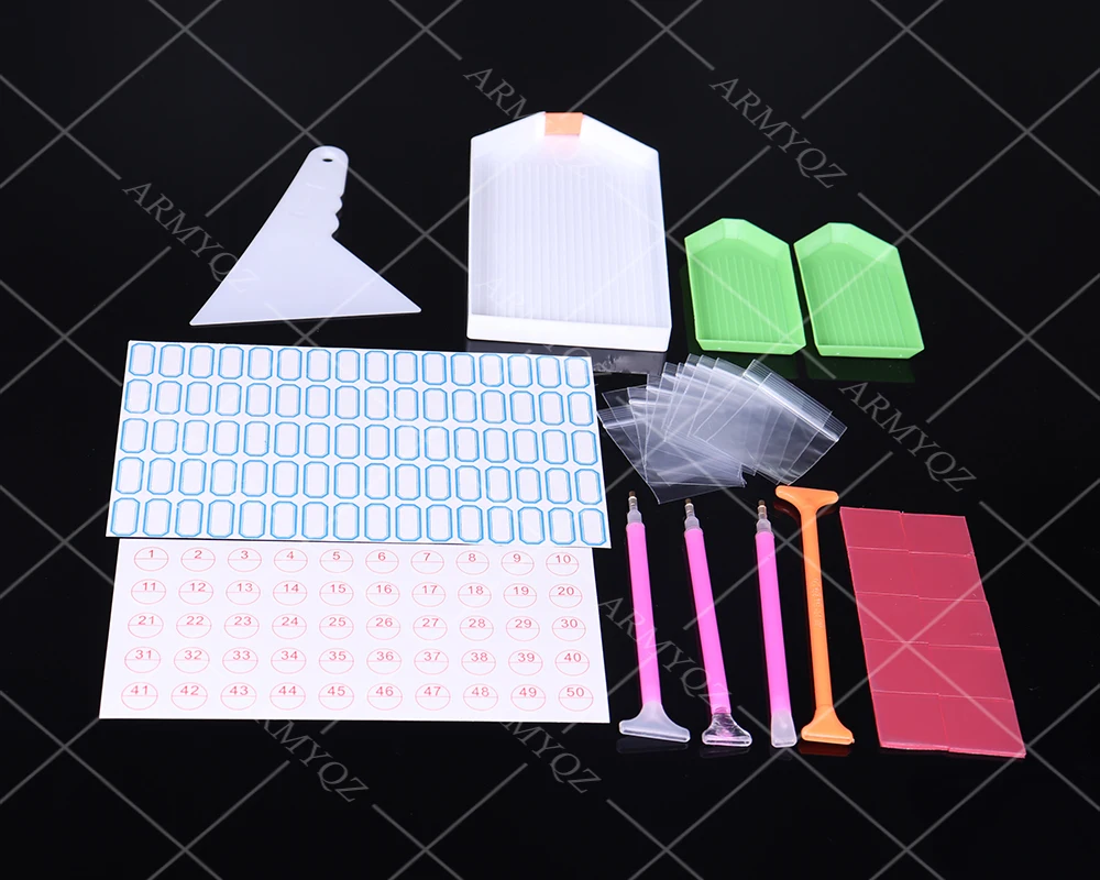 

30pcs/Set DIY Diamond Painting Accessories 5D Diamond Painting Cross Stitch Embroidery Pen Tools Set Mosaic Glue Pen Kit Tray