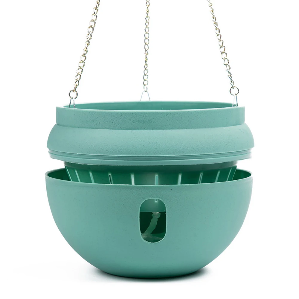 Горшок цветочный пластиковый с пеной/зелеными растениями самополивающийся