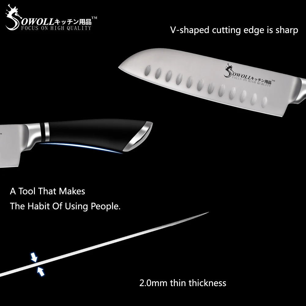 Santoku кухонный нож инструменты для приготовления пищи Высококачественный из