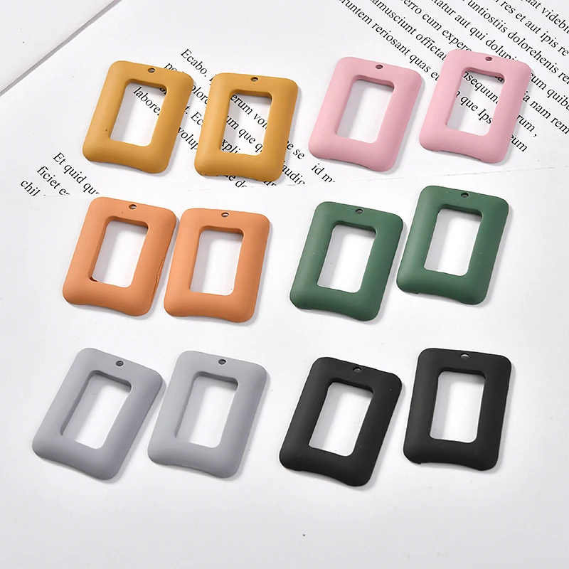 Minimum order 30pcs/lot geometric rectangle shape alloy spray paint charms diy jewelry necklace/earrings for women accessory | Украшения и