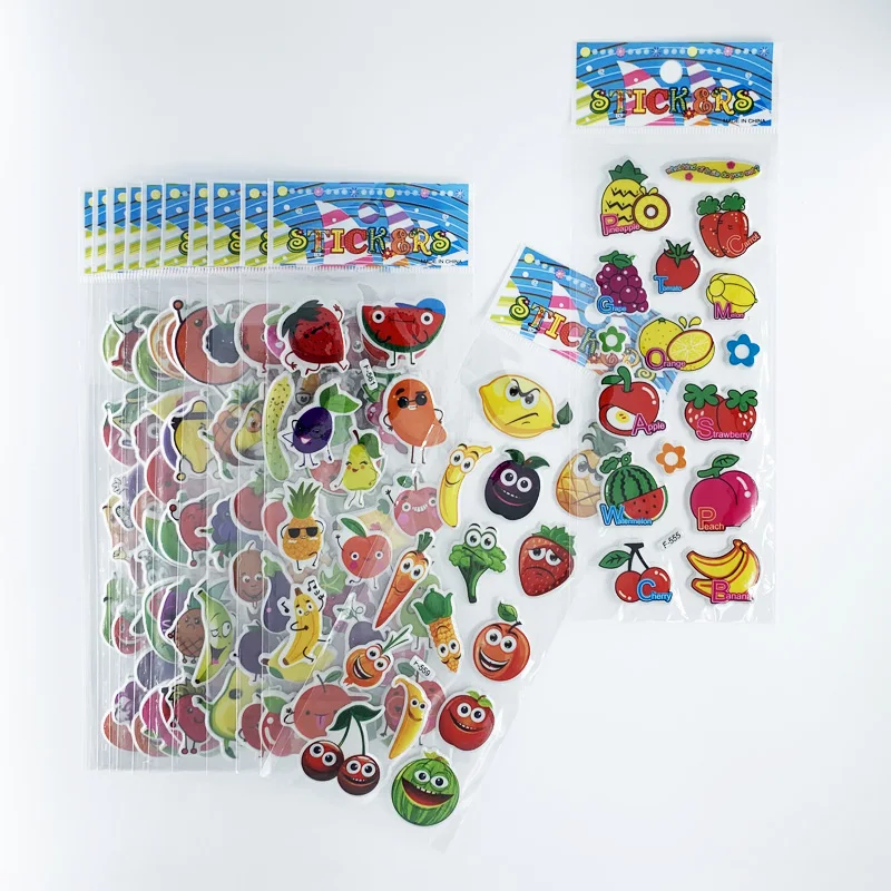 

12 листов/уп, красивые 3D стильная футболка с изображением персонажей видеоигр вырезать наклейки игрушки фрукты овощи забавные для скрапбуки...