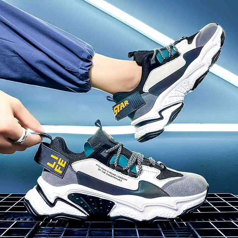 

31-43 Mens Running Trainers High Tech Men's Sports Boots Shock Absorbing Men's Black Sneakers Training Sport Shoes Male Tennis