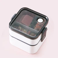 2 layer portable lunch box separate food container microwave oven lunch bento boxes student lunchbox