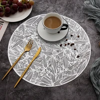 pvc bamboo leaves oil resistant non slip kitchen placemat coaster insulation pad dish coffee cup table mat home decor 51090