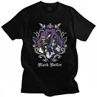 Винтажная футболка Темный Дворецкий Себастьян Сиэль фантомхайв, хлопковая футболка с короткими рукавами, мужская, японская, в стиле аниме Харадзюку
