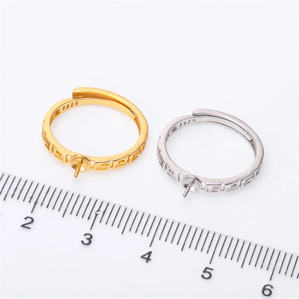 

DIY Pearl Rings Jewelry Making for 925 Silver Rings Settings Adjustable Opening Blank Base Classic Ring Mount Charm Gift Factory
