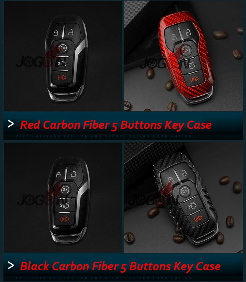 Черный красный углеродное волокно смарт ключ с дистанционным управлением 3 4 и 5