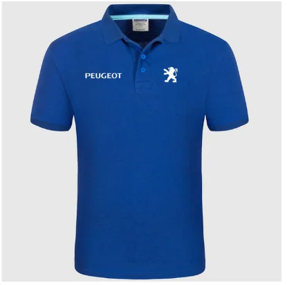 

Summer Polo Shirt for Peugeot logo Brand Men's Fashion Cotton Short Sleeve Polo Shirts Solid Jersey Tops Tees