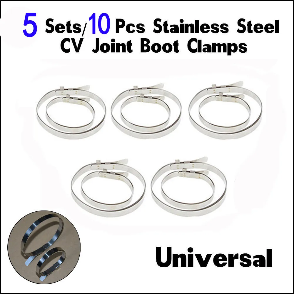 

10 PCS CV Boot Clips Kit Cooling System Stainless Steel Universal Stainless Steel Clamp Clips Set Auto Replacement accessories