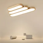 Минималистичные эллиптические геометрические потолочные светильники s, лампы для гостиной, деревянные домашние декоративные потолочные светильники для спальни