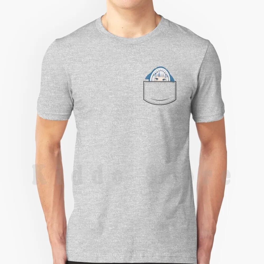 Gawr Gura в вашем кармане-Hololive # Hololiveenglish # Holomyth Футболка мужская хлопчатобумажная ткань Gawr Gura Gawrgura Gawrt