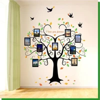 pvc heart shaped photo frame big tree wall sticker living room bedroom background decorative wall sticker can be removed