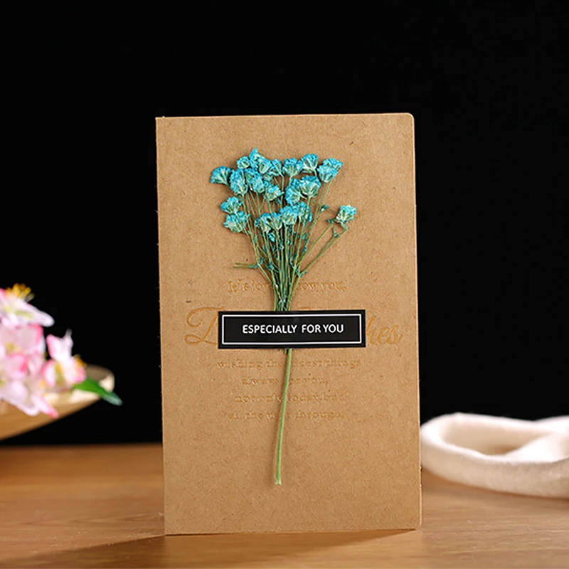 Gypsophila цветы карты складные пустые бумажные поздравительные открытки на день рождения спасибо фестиваль детский подарок Скрапбукинг аксессуары