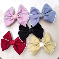 south korea east gate bowknot pearl hairpin simple pearl net red hairpin bowknot edge clip top clip girl hair accessories
