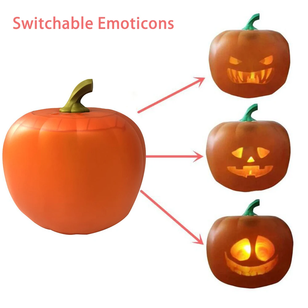 Halloween Led Pumpkin Projector Night Light Will Speak And Sing Play Animation Usb Charging Built-in Speaker Children's Pumpkin