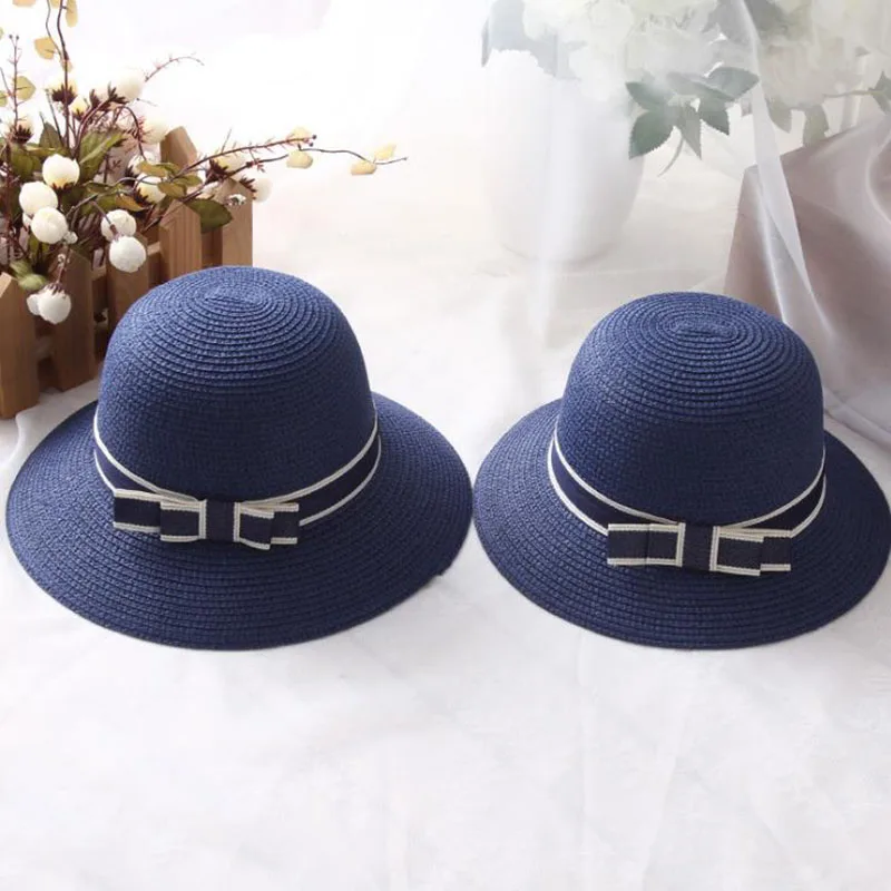 Модная соломенная шляпа милые женские солнечные шляпы лук ручной работы кепка пляжная повседневная девочки летний подарок доставка