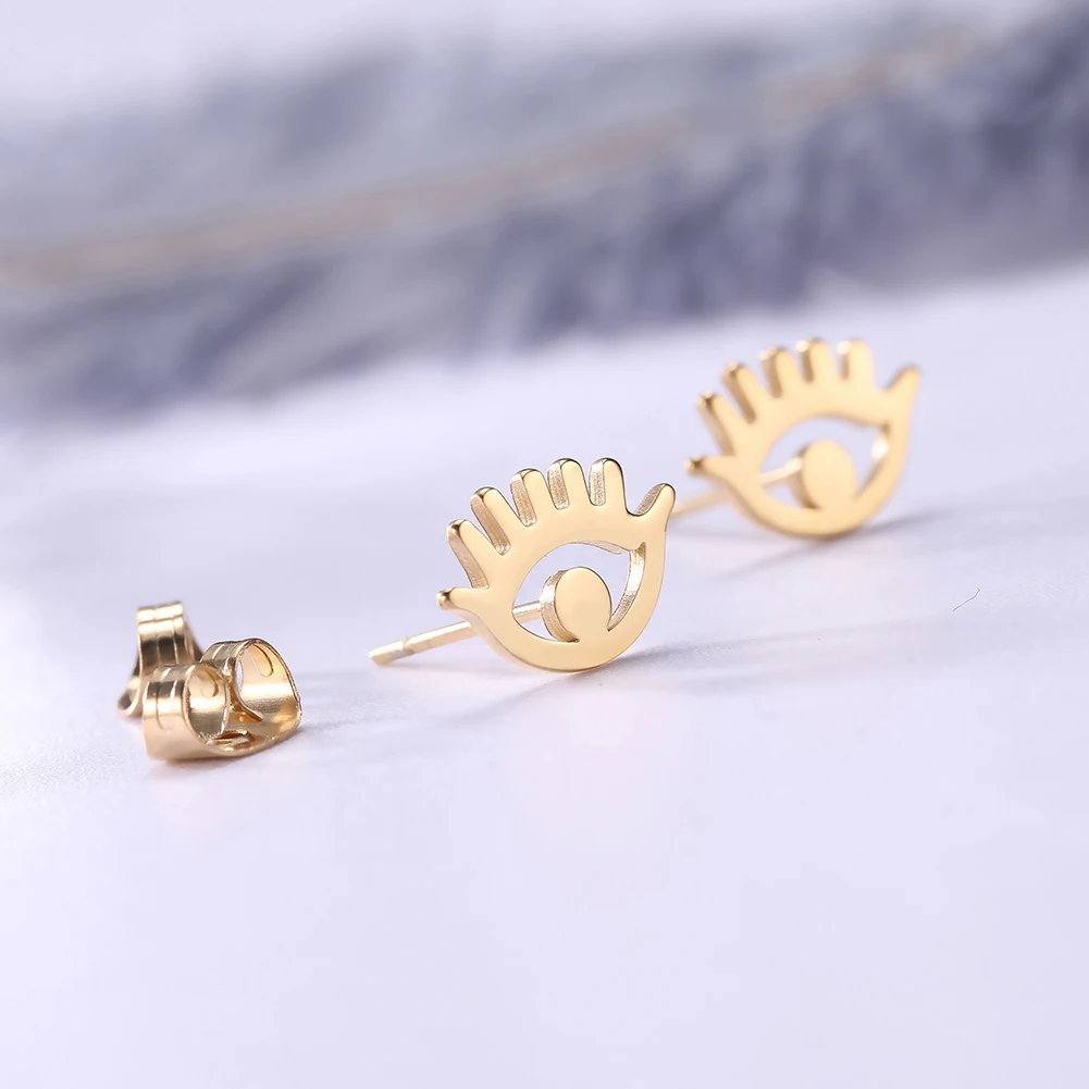 Серьги-гвоздики My Shape Eye маленькие серьги из нержавеющей стали 316L милые женские