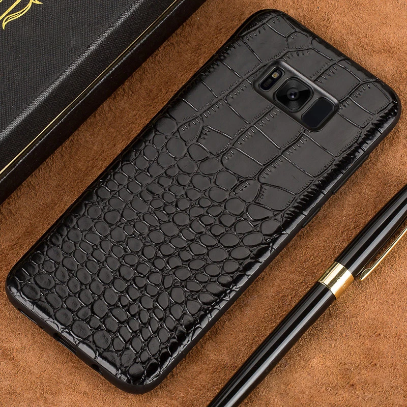 Чехол для телефона из натуральной кожи Samsung Galaxy S8 S9 Plus s10 чехол с текстурой