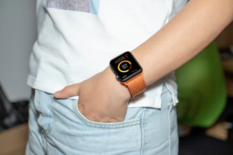 Высококачественный нейлоновый спортивный ремешок для Apple Watch, ремешок 44 мм, серия 5, 4, 3, 2, 1, дышащий тканый ремешок 42 мм, iwatch 40 мм, 38 мм