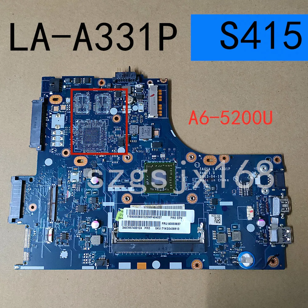 

Оригинальный Для lenovo S415 Материнская плата ноутбука S415 A6-5200 ZAUSA LA-A331P FRU:90003837 испытанное хорошее Бесплатная доставка