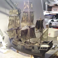 175 Pirates of The Caribbean Black Pearl Wooden Sailing Ship Model Kit Toy Assembly for Boys