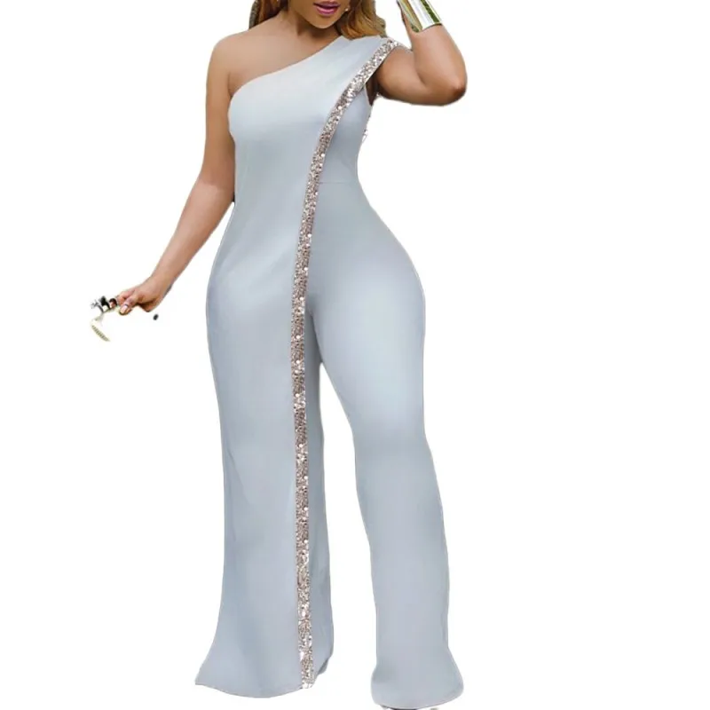 

2021 Women Wide Leg Pants Design Bazin Dashiki Lady Jumpsuit Elegant Stylish Jumpsuit Female Overalls Female Playsuits New