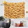 BlessLiving  Instant Noodles Wall Hanging Food Wall Tapestry 3D Print Golden Decorative Wall Carpet Yummy Beach Mat 150x200cm 1